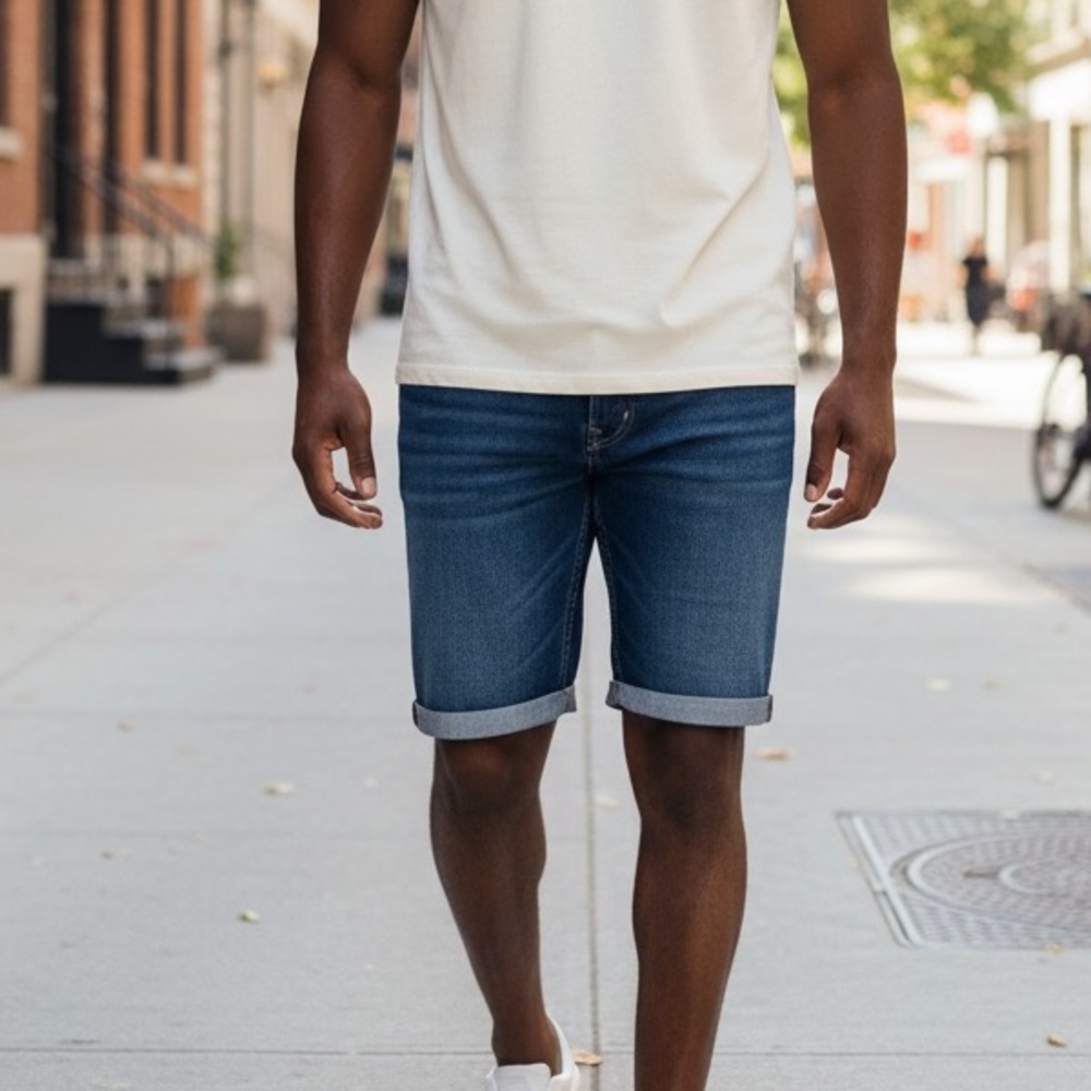 New Levi's 511 Slim Fit Cut Off  Denim Jean Shorts  Size  42 Color Rind Blue